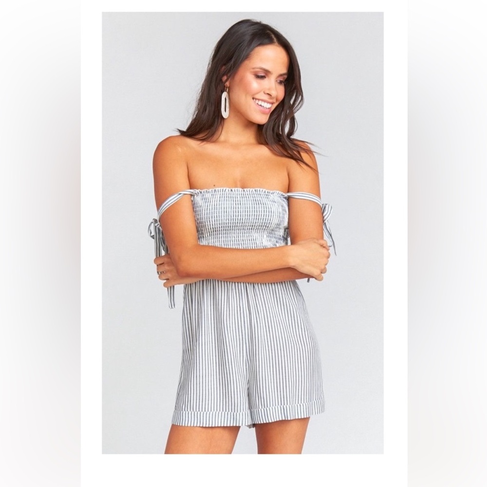 Show Me Your MuMu Leni Romper in Everyday Stripe NWT
